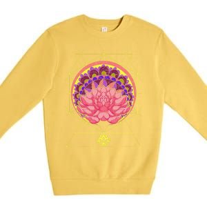 Boho Sacred Geometry Spiritual Yoga Bohemian Lotus Flower Gift Premium Crewneck Sweatshirt