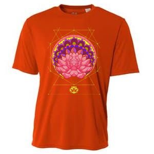 Boho Sacred Geometry Spiritual Yoga Bohemian Lotus Flower Gift Cooling Performance Crew T-Shirt