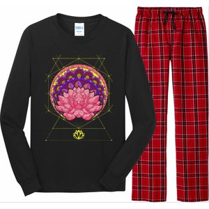 Boho Sacred Geometry Spiritual Yoga Bohemian Lotus Flower Gift Long Sleeve Pajama Set