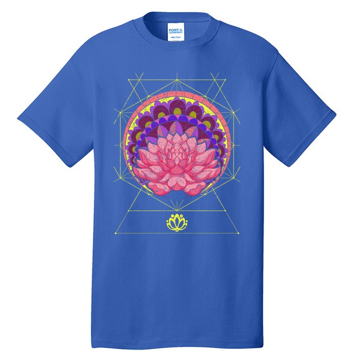 Boho Sacred Geometry Spiritual Yoga Bohemian Lotus Flower Gift Tall T-Shirt