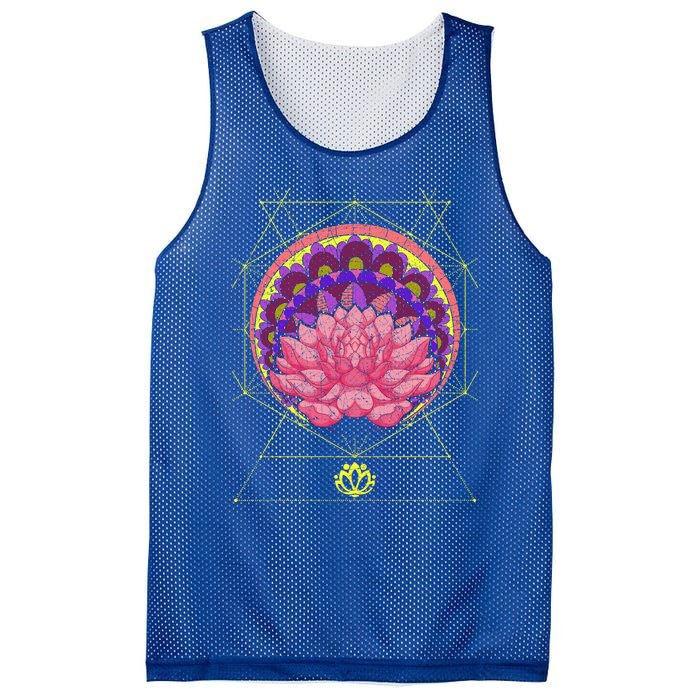 Boho Sacred Geometry Spiritual Yoga Bohemian Lotus Flower Gift Mesh Reversible Basketball Jersey Tank