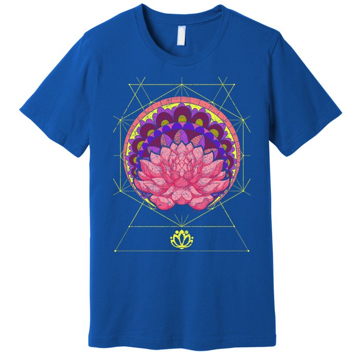 Boho Sacred Geometry Spiritual Yoga Bohemian Lotus Flower Gift Premium T-Shirt