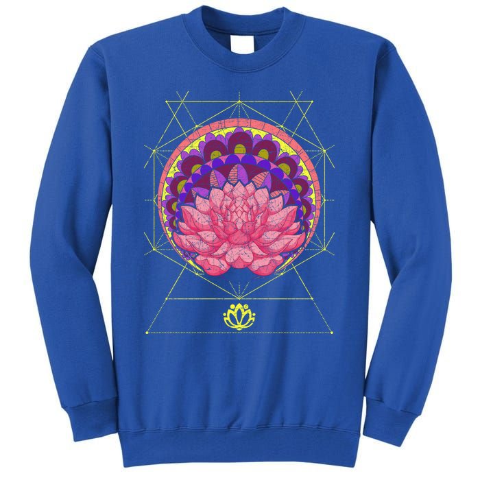 Boho Sacred Geometry Spiritual Yoga Bohemian Lotus Flower Gift Tall Sweatshirt