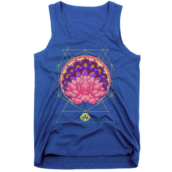 Boho Sacred Geometry Spiritual Yoga Bohemian Lotus Flower Gift Tank Top