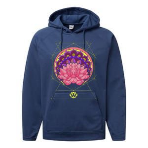 Boho Sacred Geometry Spiritual Yoga Bohemian Lotus Flower Gift Performance Fleece Hoodie