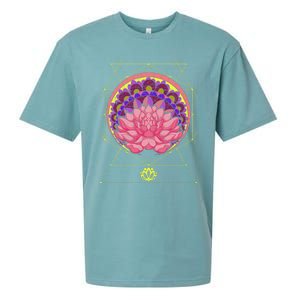 Boho Sacred Geometry Spiritual Yoga Bohemian Lotus Flower Gift Sueded Cloud Jersey T-Shirt