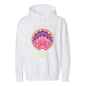 Boho Sacred Geometry Spiritual Yoga Bohemian Lotus Flower Gift Garment-Dyed Fleece Hoodie