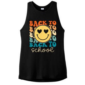 Boho Style Groovy Smile Back to School Ladies PosiCharge Tri-Blend Wicking Tank