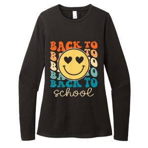 Boho Style Groovy Smile Back to School Womens CVC Long Sleeve Shirt