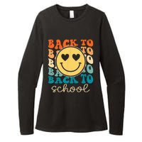 Boho Style Groovy Smile Back to School Womens CVC Long Sleeve Shirt