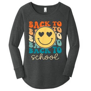 Boho Style Groovy Smile Back to School Women's Perfect Tri Tunic Long Sleeve Shirt