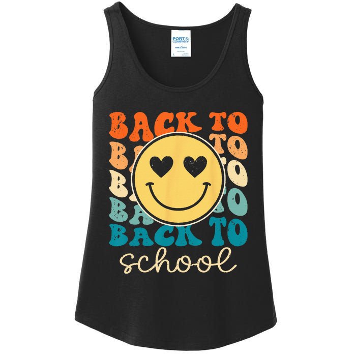 Boho Style Groovy Smile Back to School Ladies Essential Tank