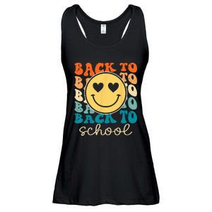 Boho Style Groovy Smile Back to School Ladies Essential Flowy Tank