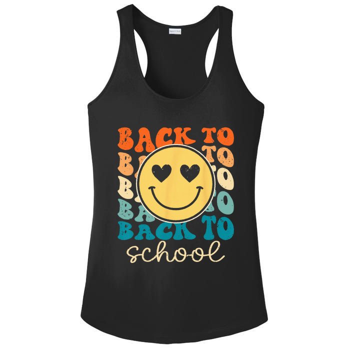 Boho Style Groovy Smile Back to School Ladies PosiCharge Competitor Racerback Tank