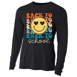 Boho Style Groovy Smile Back to School Cooling Performance Long Sleeve Crew