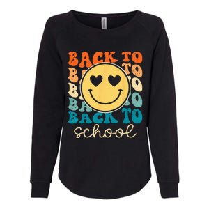 Boho Style Groovy Smile Back to School Womens California Wash Sweatshirt