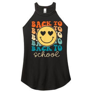 Boho Style Groovy Smile Back to School Women's Perfect Tri Rocker Tank