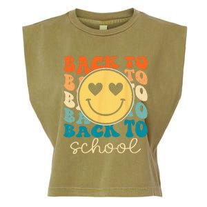 Boho Style Groovy Smile Back to School Garment-Dyed Women's Muscle Tee