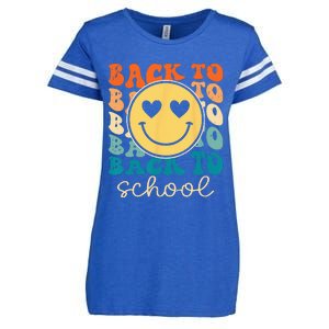 Boho Style Groovy Smile Back to School Enza Ladies Jersey Football T-Shirt