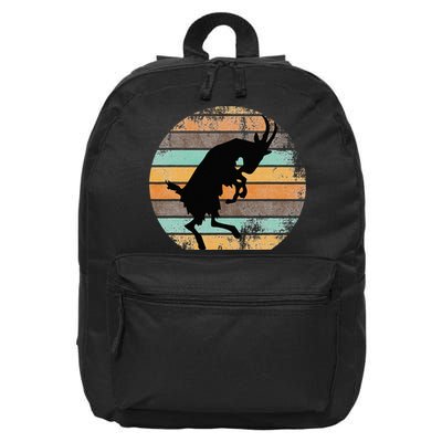 Billy Strings Goat Silhouette Retro Sunset 16 in Basic Backpack
