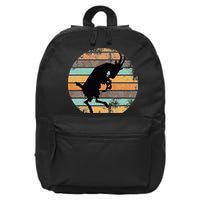 Billy Strings Goat Silhouette Retro Sunset 16 in Basic Backpack