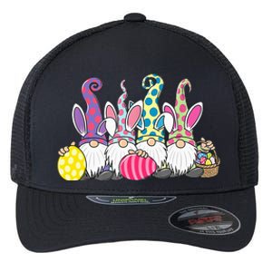 Bunny Spring Gnome Easter Egg Hunting And Basket Flexfit Unipanel Trucker Cap