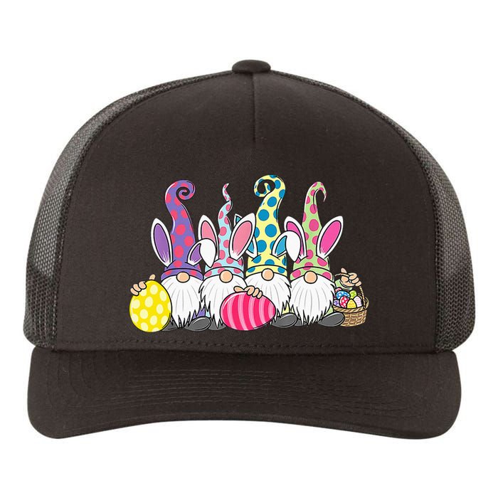 Bunny Spring Gnome Easter Egg Hunting And Basket Yupoong Adult 5-Panel Trucker Hat