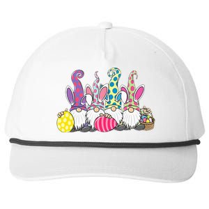 Bunny Spring Gnome Easter Egg Hunting And Basket Snapback Five-Panel Rope Hat