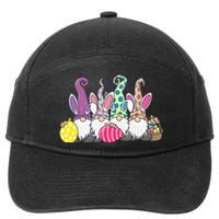 Bunny Spring Gnome Easter Egg Hunting And Basket 7-Panel Snapback Hat