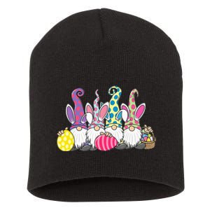 Bunny Spring Gnome Easter Egg Hunting And Basket Short Acrylic Beanie