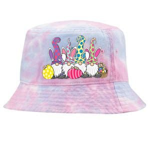 Bunny Spring Gnome Easter Egg Hunting And Basket Tie-Dyed Bucket Hat