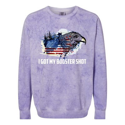 Booster Shot Gift America Veteran Usa Teacher Military Gift Colorblast Crewneck Sweatshirt