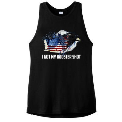 Booster Shot Gift America Veteran Usa Teacher Military Gift Ladies PosiCharge Tri-Blend Wicking Tank