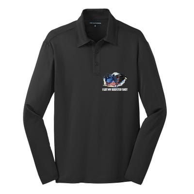 Booster Shot Gift America Veteran Usa Teacher Military Gift Silk Touch Performance Long Sleeve Polo