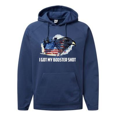 Booster Shot Gift America Veteran Usa Teacher Military Gift Performance Fleece Hoodie