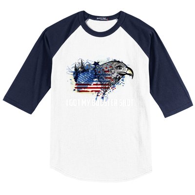 Booster Shot Gift America Veteran Usa Teacher Military Gift Baseball Sleeve Shirt