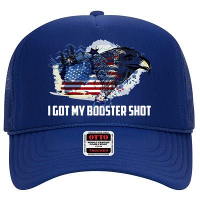 Booster Shot Gift America Veteran Usa Teacher Military Gift High Crown Mesh Back Trucker Hat