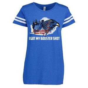 Booster Shot Gift America Veteran Usa Teacher Military Gift Enza Ladies Jersey Football T-Shirt