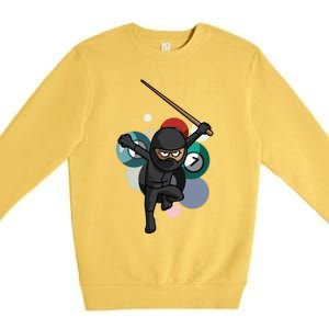 Billiard Snooker Great Gift For A Pool Player Gift Premium Crewneck Sweatshirt