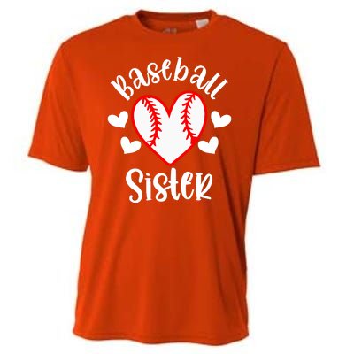 Baseball Sister Game Day Sport Heart Cooling Performance Crew T-Shirt