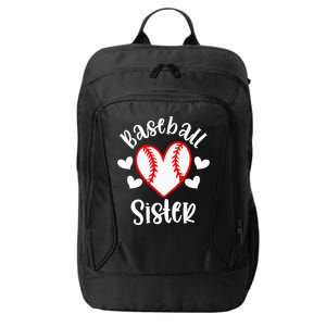 Baseball Sister Game Day Sport Heart City Backpack