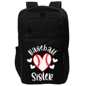 Baseball Sister Game Day Sport Heart Impact Tech Backpack