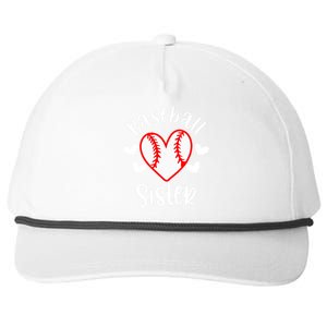 Baseball Sister Game Day Sport Heart Snapback Five-Panel Rope Hat