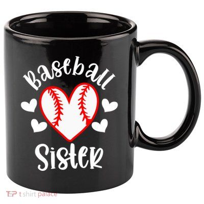 Baseball Sister Game Day Sport Heart 11oz C Handle Ceramic Mug