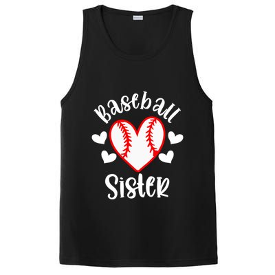 Baseball Sister Game Day Sport Heart PosiCharge Competitor Tank