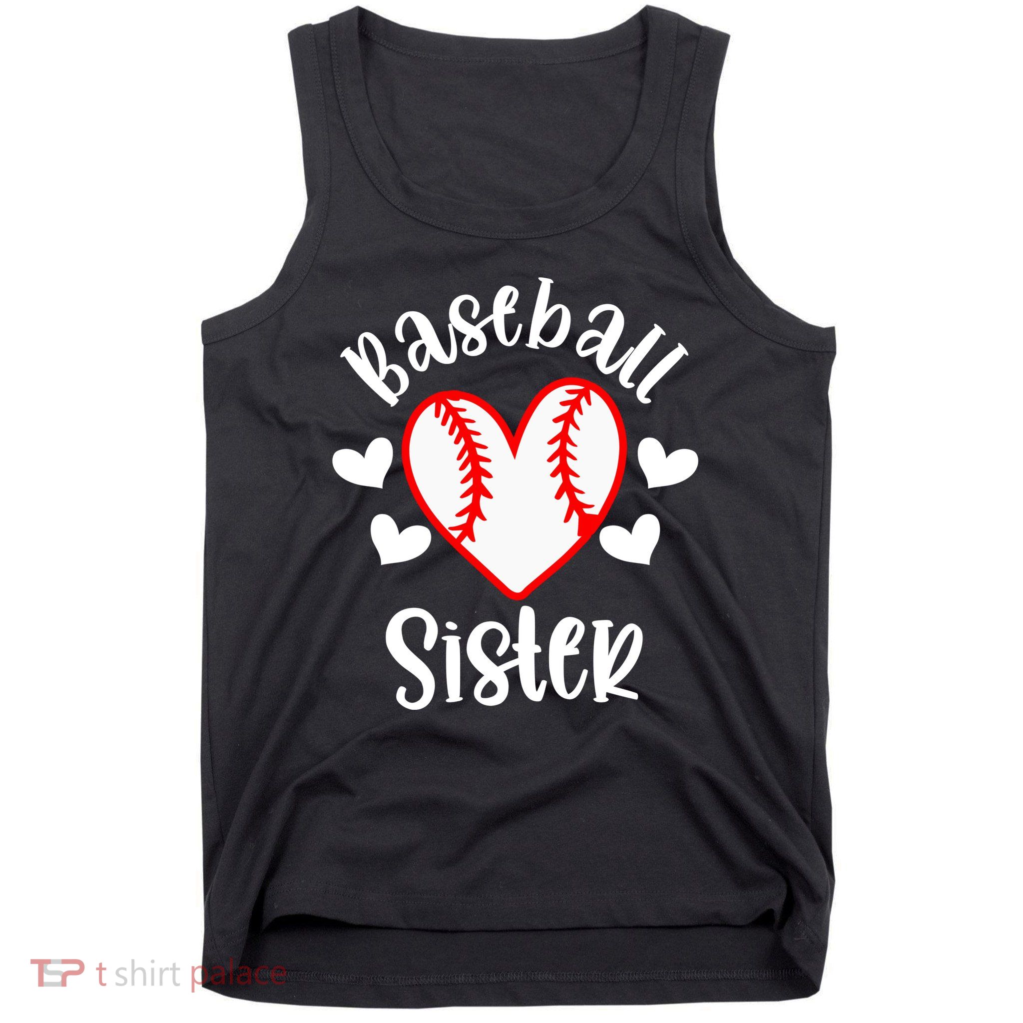 Baseball Sister Game Day Sport Heart Tank Top