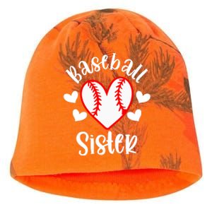 Baseball Sister Game Day Sport Heart Kati - Camo Knit Beanie