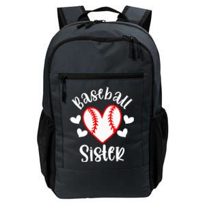 Baseball Sister Game Day Sport Heart Daily Commute Backpack