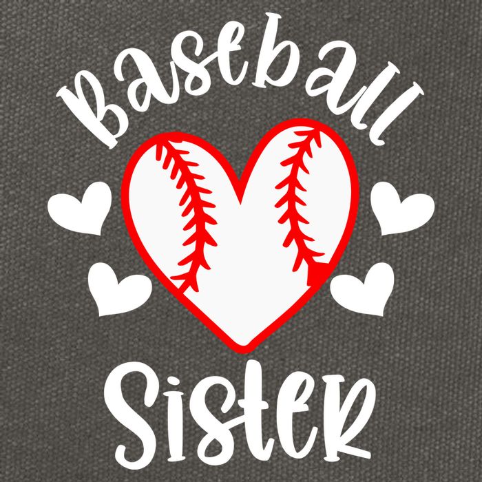 Baseball Sister Game Day Sport Heart Cotton Canvas Backpack