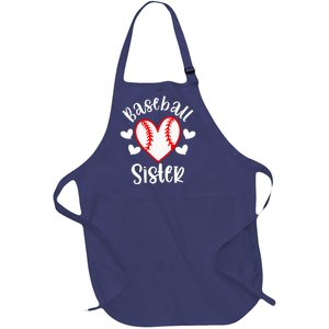 Baseball Sister Game Day Sport Heart Full-Length Apron With Pockets